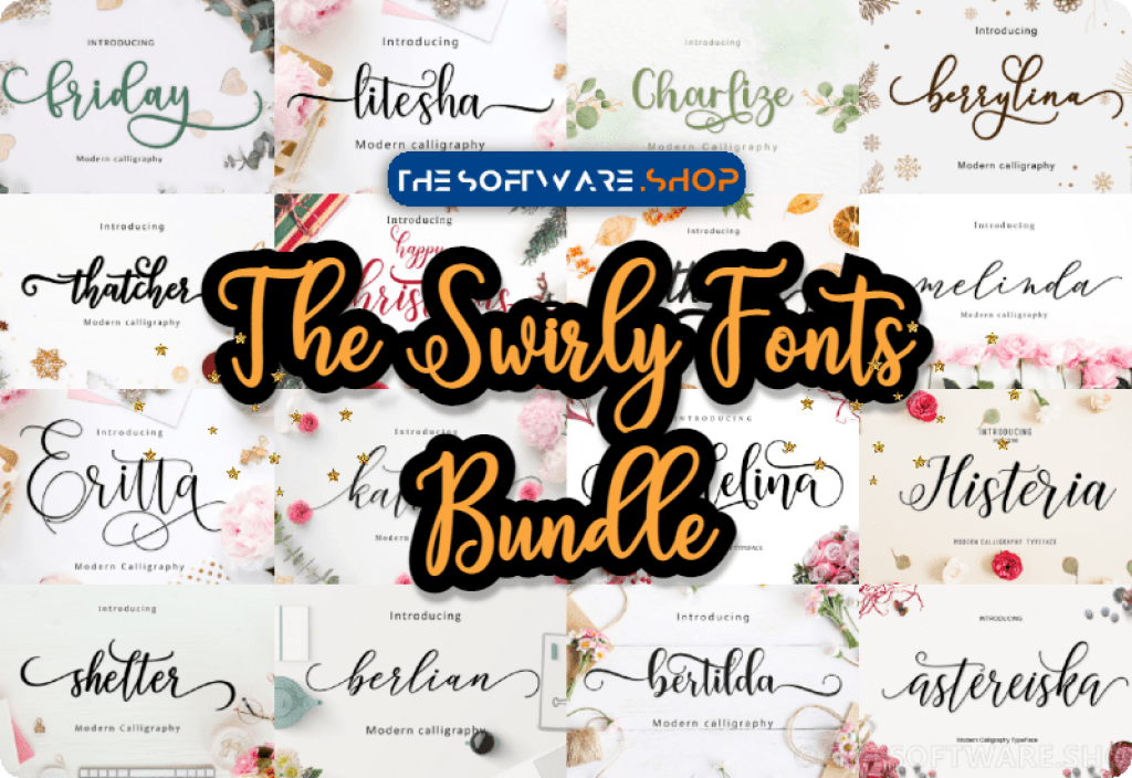 Creative Fabrica The Swirly Fonts Bundle Discount Sale