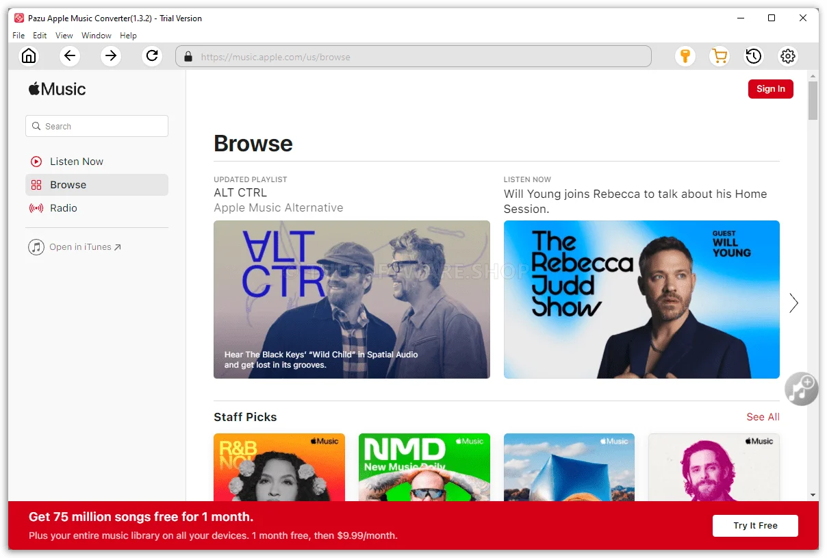 Pazu Apple Music Converter Key Giveaway Screenshot