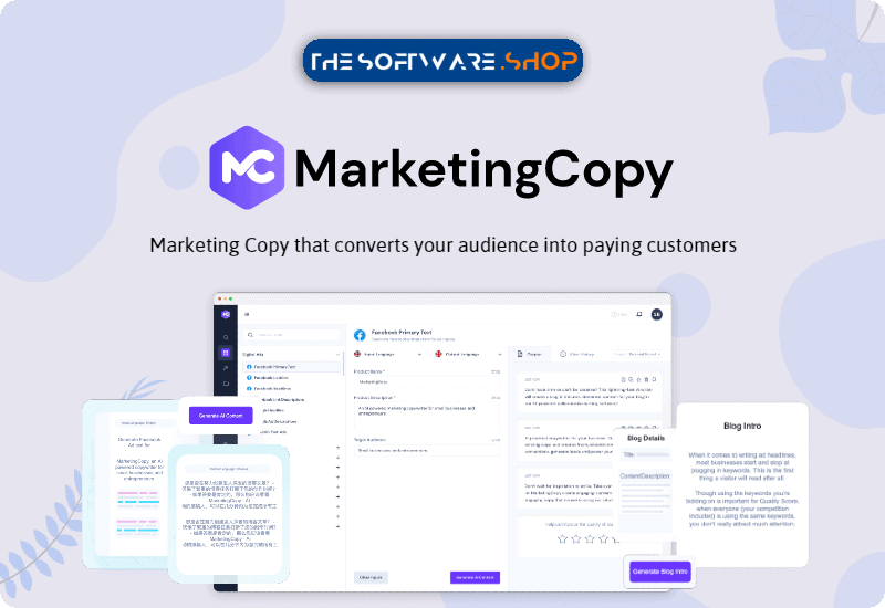 Save up to 95% on MarketingCopy – Lifetime Access – AI Copywriting Assistant with Powerful Tools