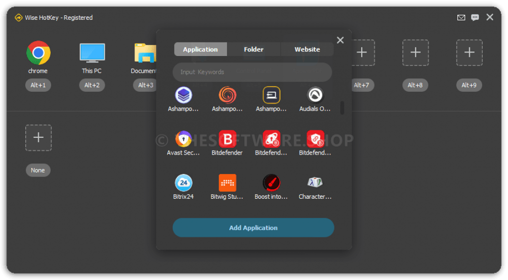 Wise HotKey - Add Application