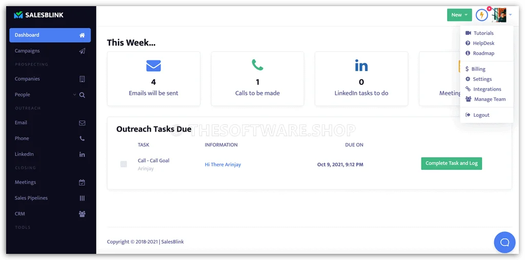 SalesBlink - Dashboard