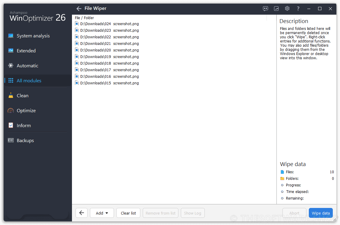 Ashampoo WinOptimizer 26 - File Wiper