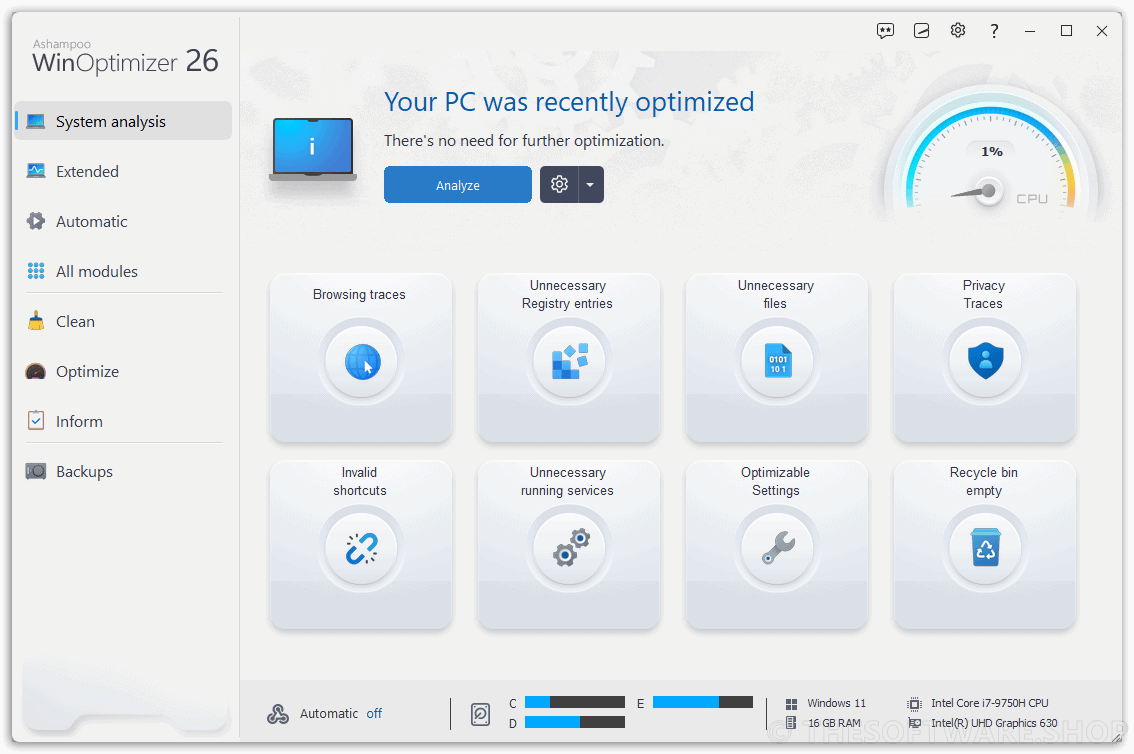 Ashampoo WinOptimizer 26 - Light Theme