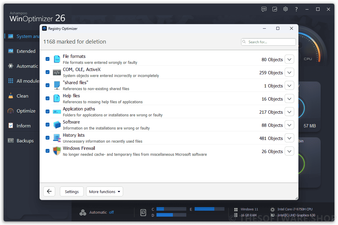 Ashampoo WinOptimizer 26 - Registry Optimizer