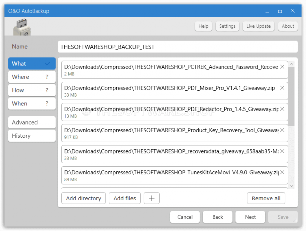 O&O AutoBackup 6 Pro Screenshot - What