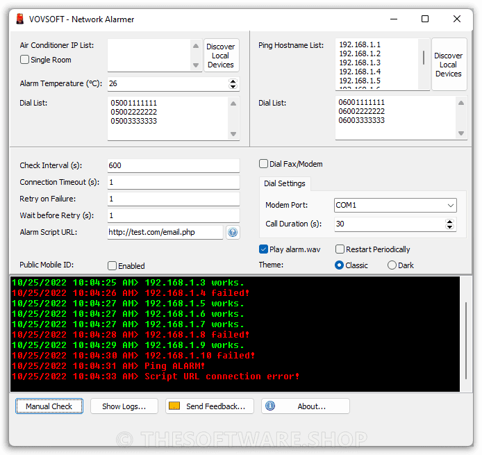 VOVSOFT Network Alarmer Screenshot