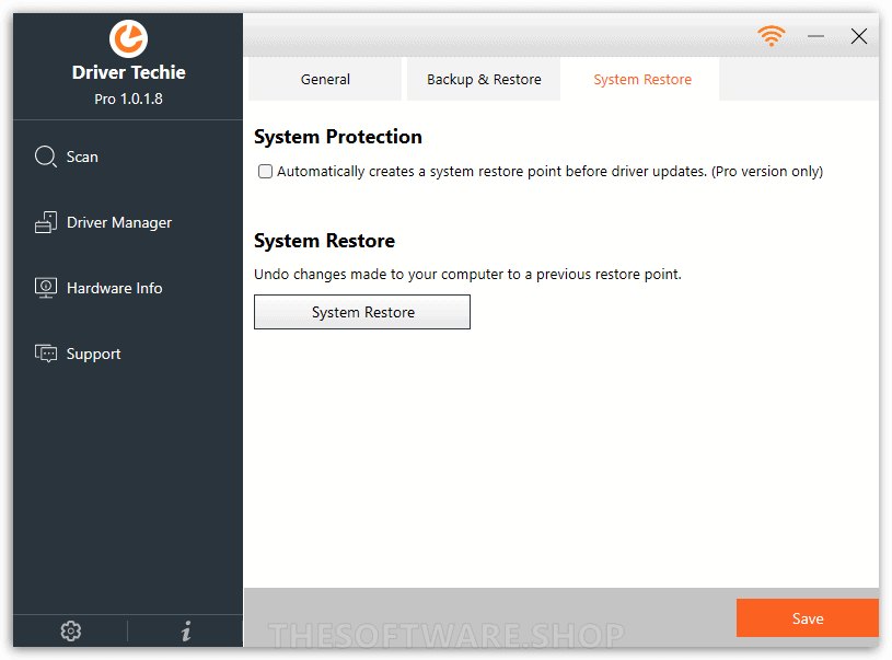 Driver Techie Pro System Restore