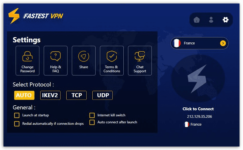 FastestVPN Setting