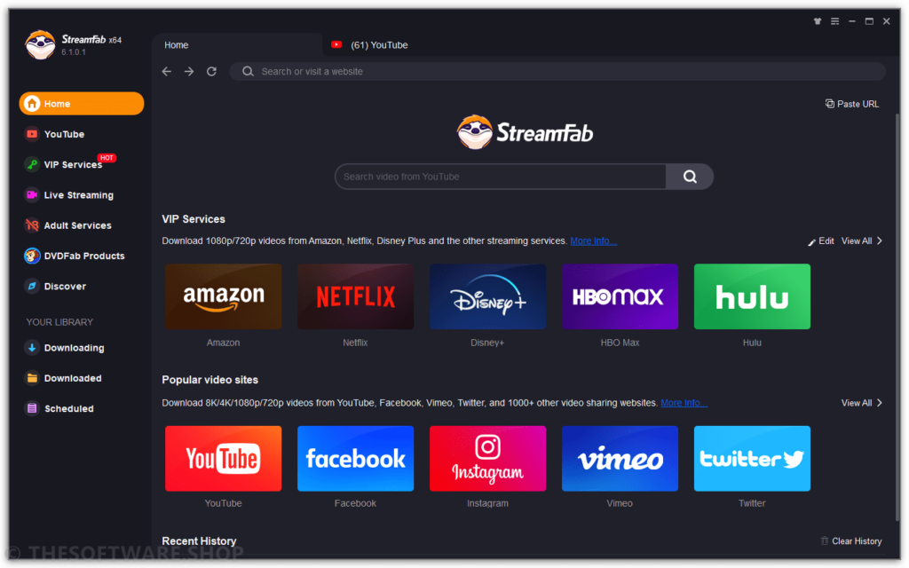 StreamFab Youtube Downloader Dark Skin