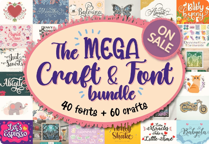 The Mega Craft & Font Bundle Discount Sale