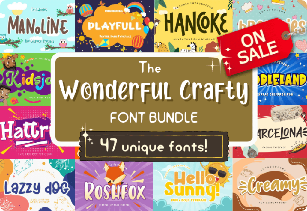 The Wonderful Crafty Font Bundle Discount Sale