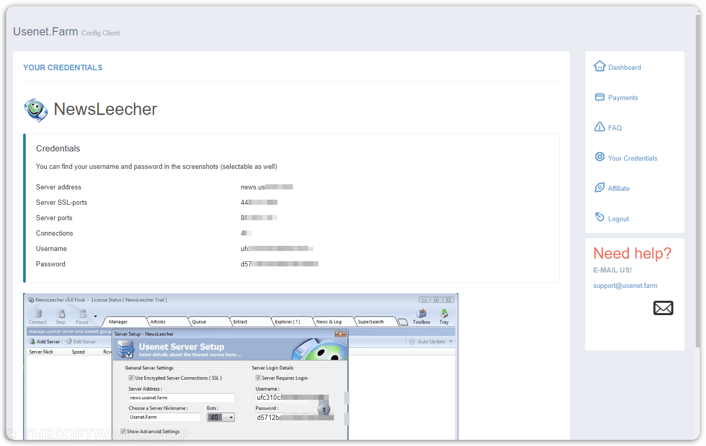 Usenet.Farm Credentials