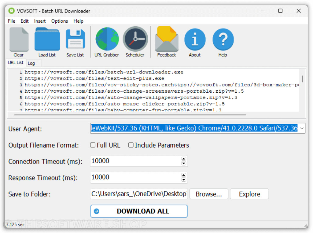 VOVSOFT Batch URL Downloader screenshot - Advanced Settings