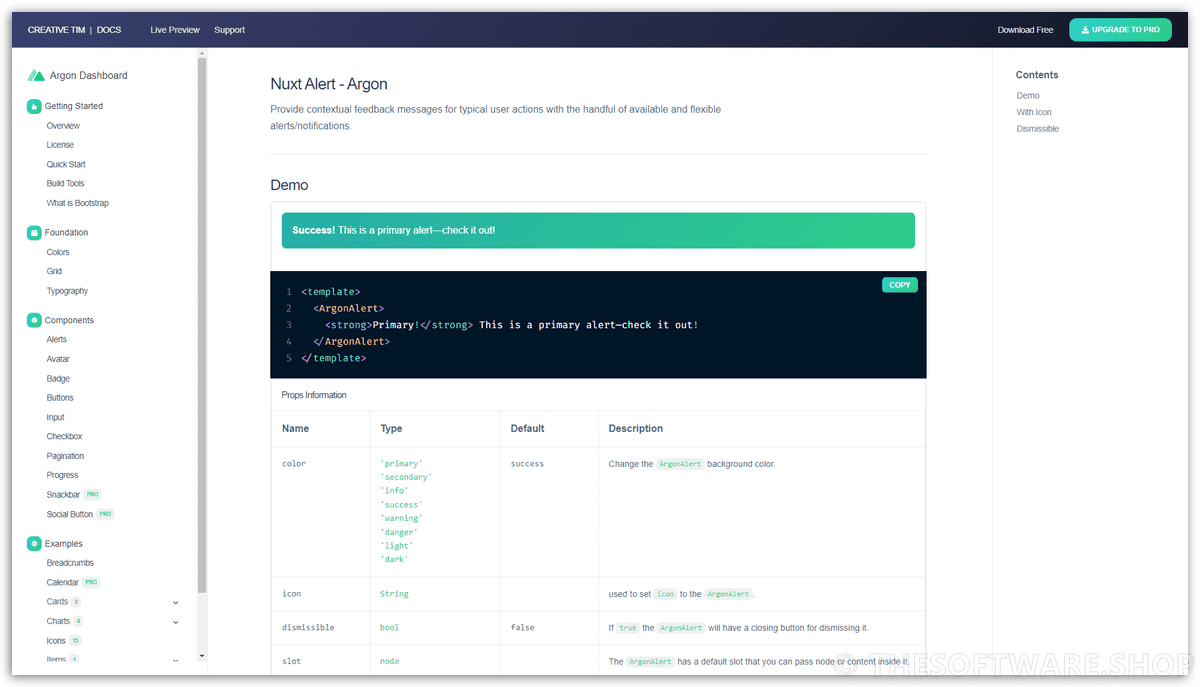 Nuxt Argon Dashboard 2 PRO Documentation