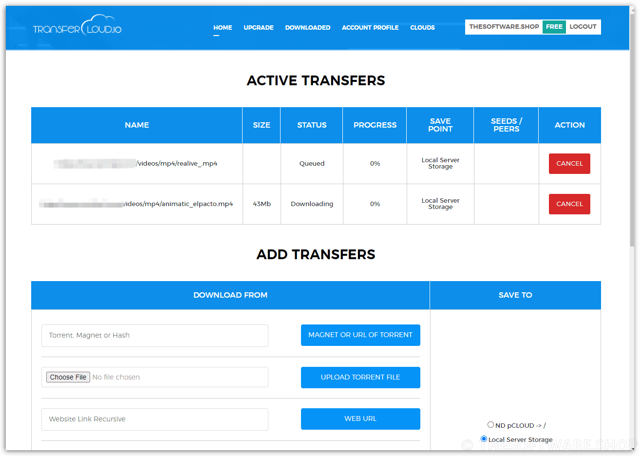 TransferCloud Premium Active Transfer