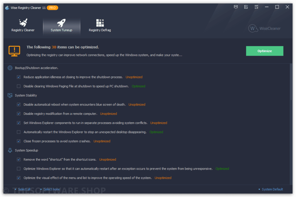 Wise Registry Cleaner Pro 11 System Tuneup