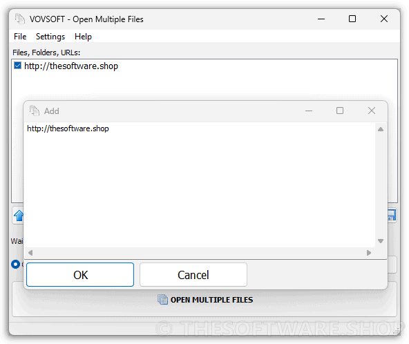 VOVSOFT Open Multiple Files Add URLs