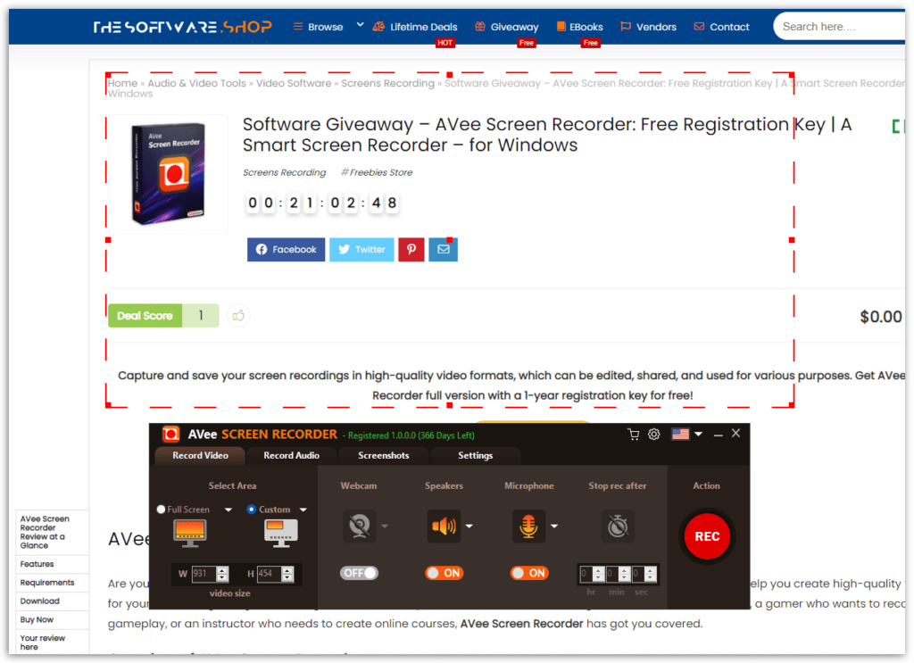 Avee Screen Recorder Screenshot