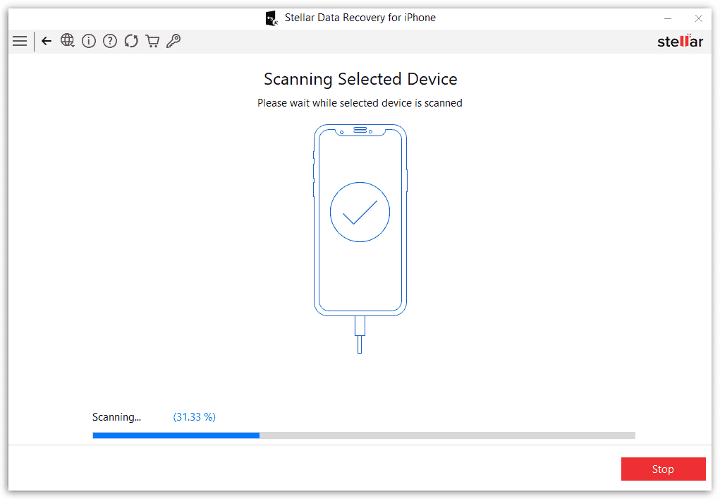 Stellar Data Recovery for iPhone - Scanning