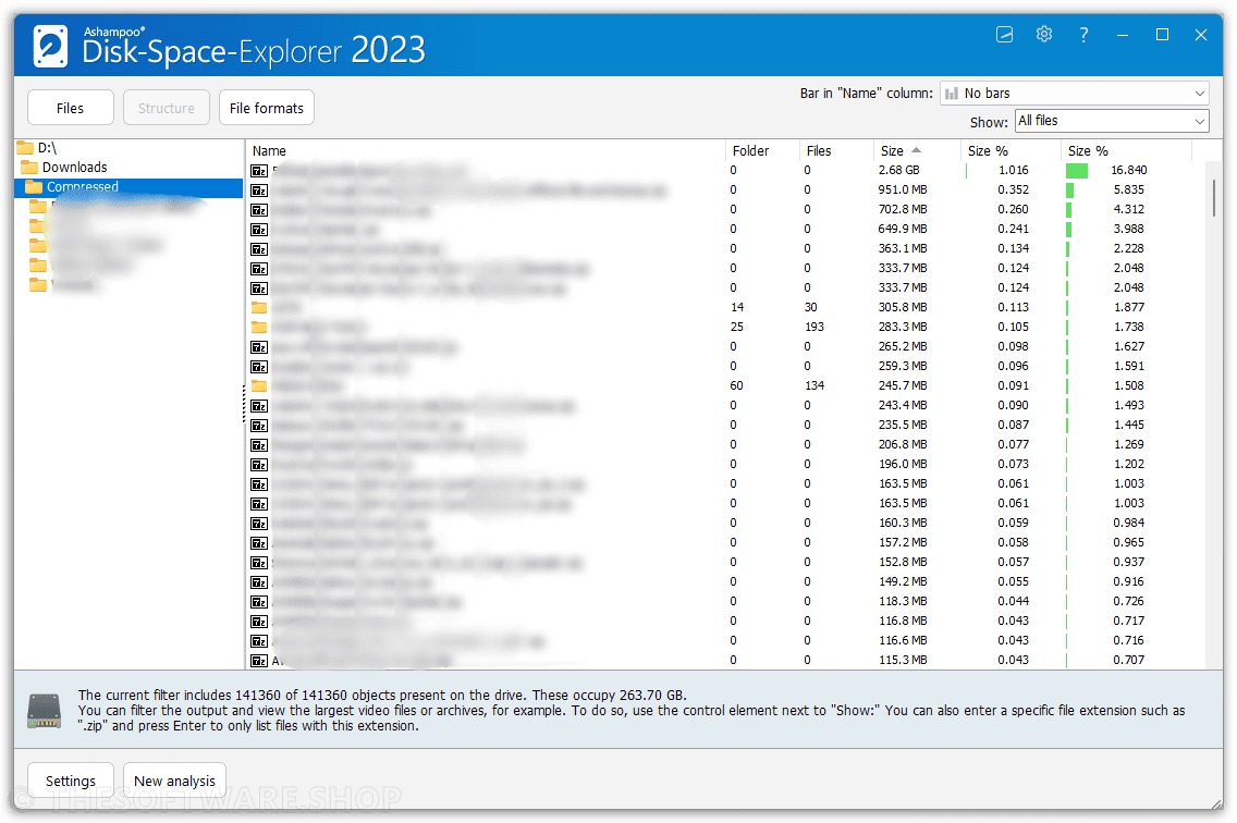 Ashampoo Disk Space Explorer 2023 Main interface