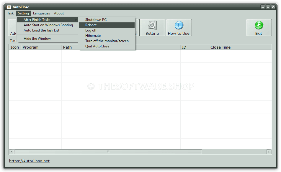 AutoClose Pro - Settings