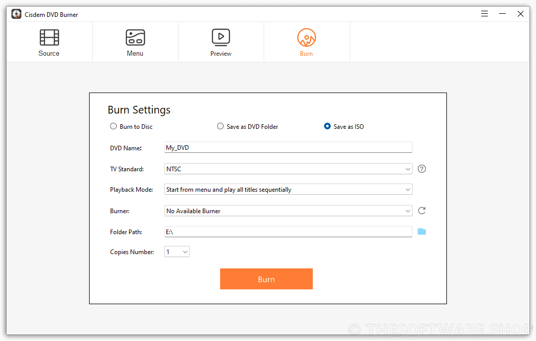 Cisdem DVD Burner Burn Settings