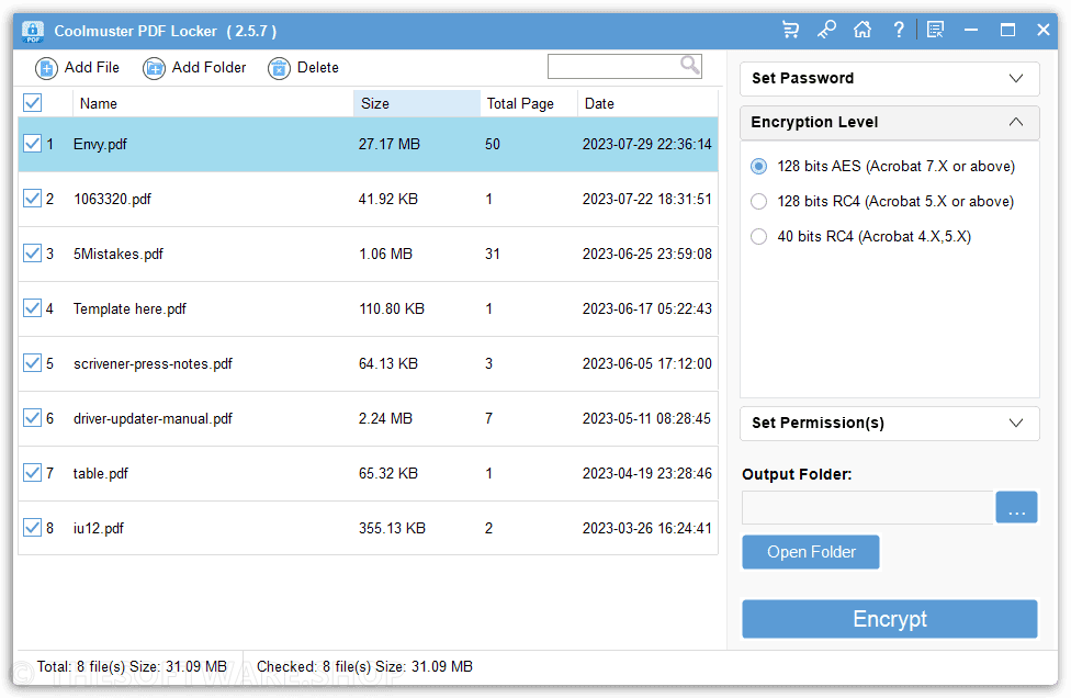 Coolmuster PDF Locker Encryption Level