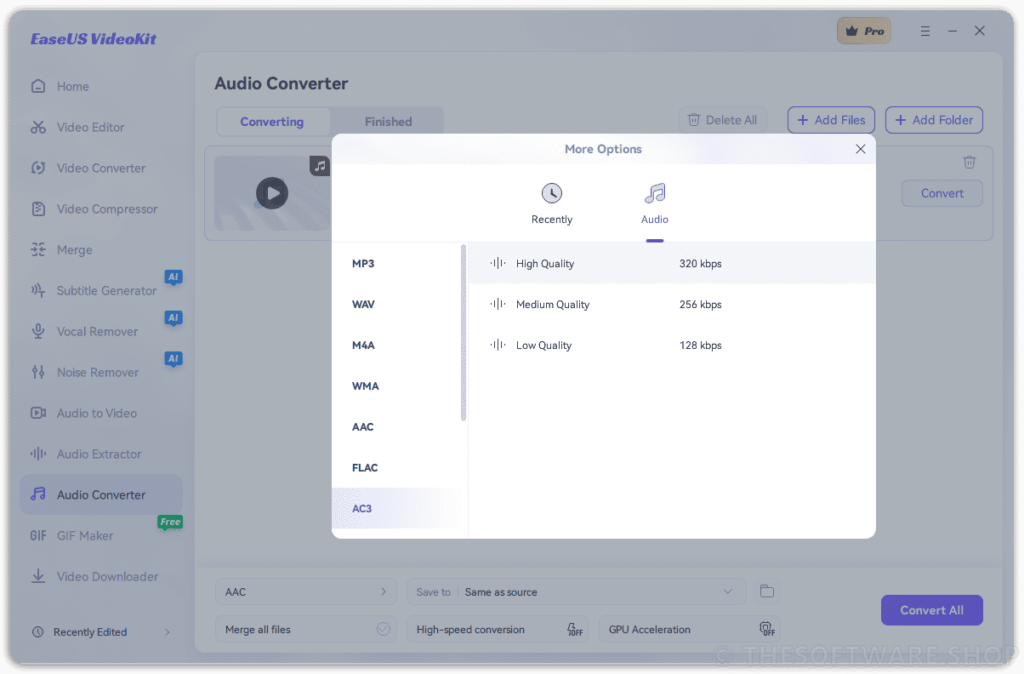 EaseUS VideoKit Pro Audio Converter