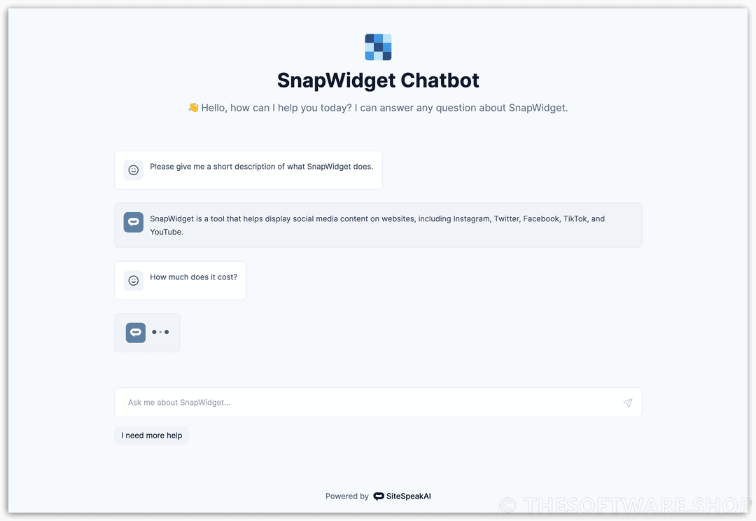 SiteSpeakAI Sharing Chatbot