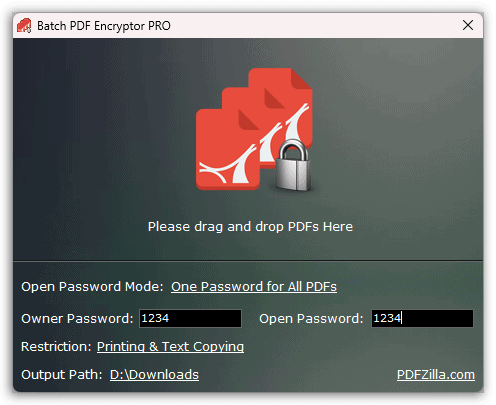 Batch PDF Encryptor PRO - One Password for All PDFs