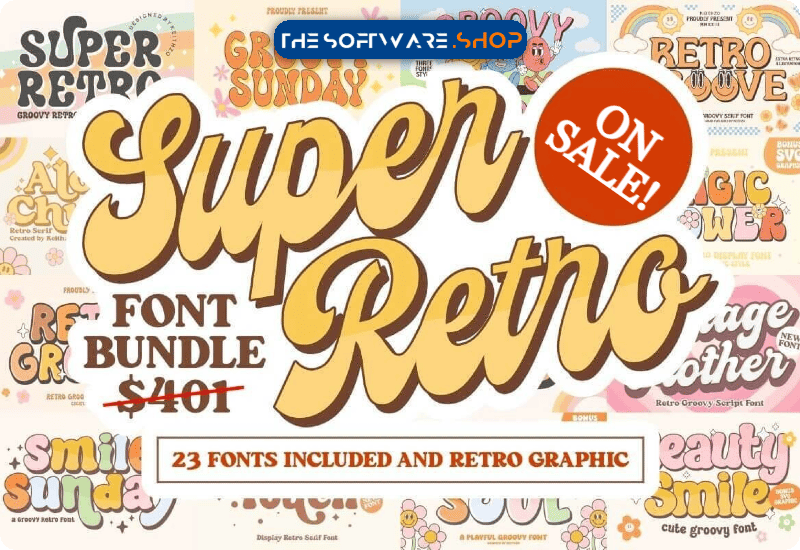 Super Retro Font and Graphics Bundle Review DOwnload Discount Sale