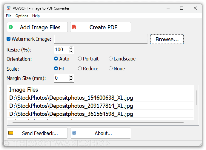 Vovsoft Image to PDF Converter - Added Files