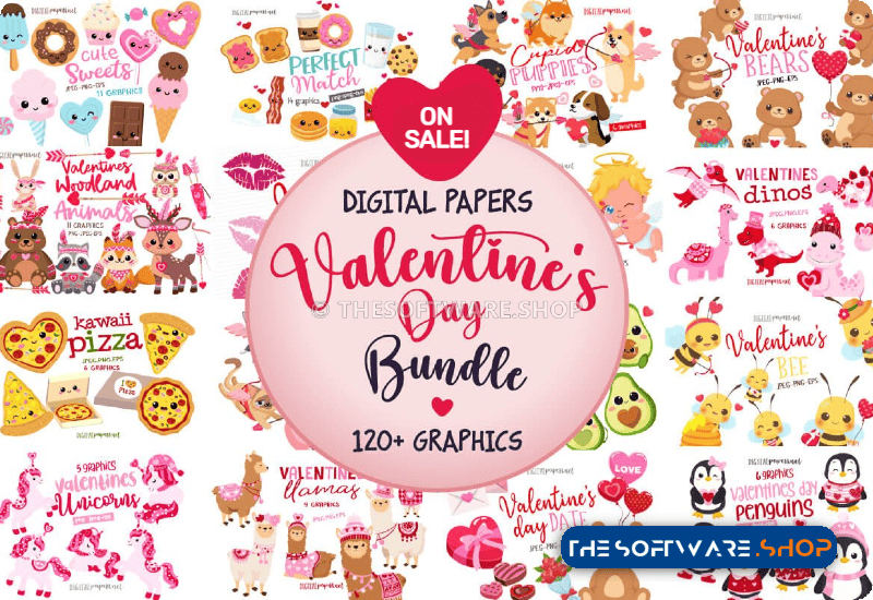 Design Giveaway – Valentine’s Day Bundle: Free Over 120 Valnetine’s Day Themed Graphics with Commercial License