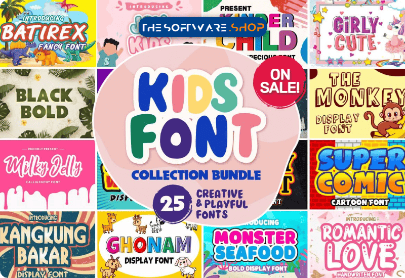 Kids Font Collection Bundle Discount Sale Download