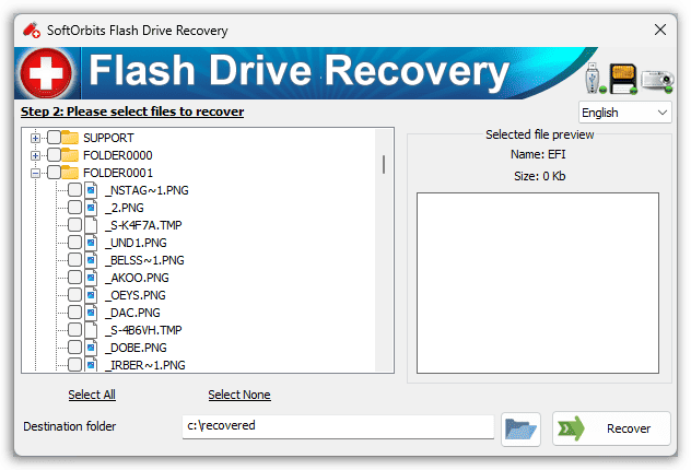 SoftOrbits Flash Drive Recovery - Result