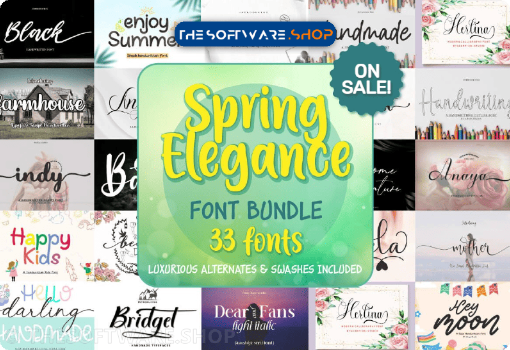 Spring Elegance Font Bundle Discount Sale Download