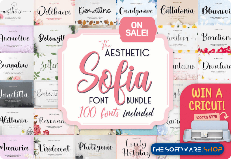 99% Off – The Aesthetic Sofia Font Bundle: 100 Premium Fonts – Commercial License