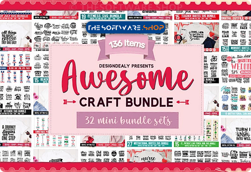Font Giveaway – The Awesome Craft Bundle: Free Commercial License | 136 Craft Designs Packages in 1 Bundle