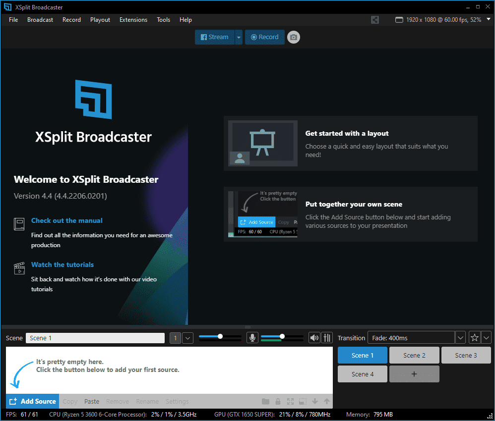 XSplit Boradcaster Premium Screenshot