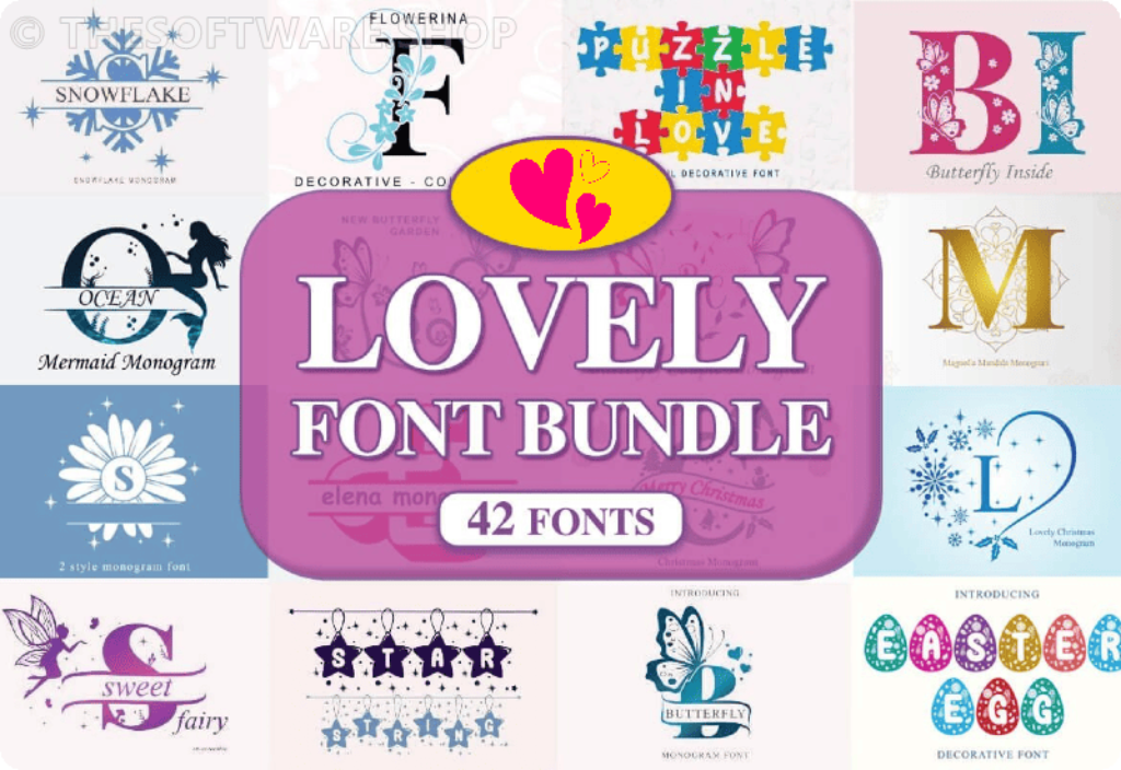 Lovely Font Bundle Suse Creative Download