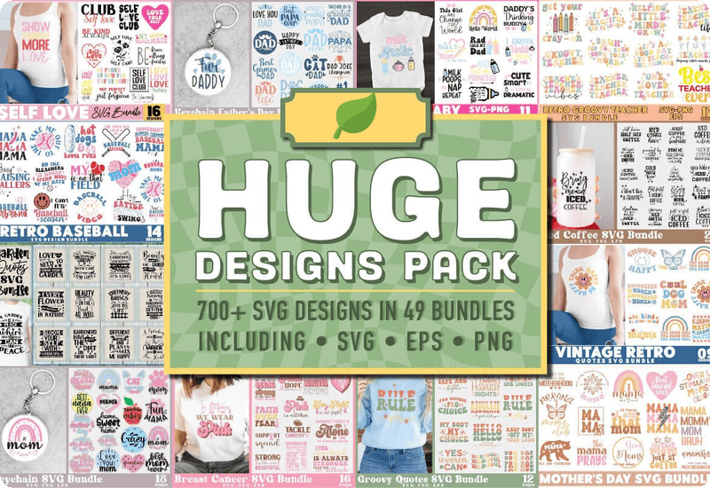 The Huge Designs Pack SVG Bundle Sale Download