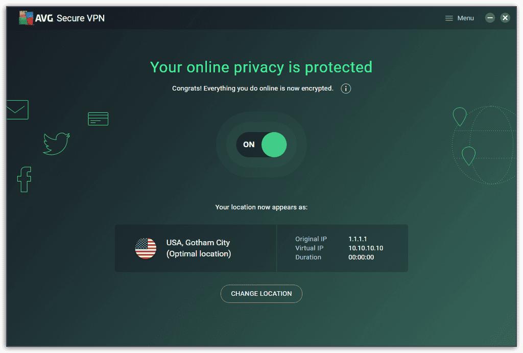AVG Secure VPN Screenshot