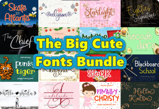The Big Cute Fonts Bundle Download Giveaway