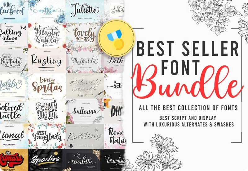 Best Seller Font Bundle Download Sale Giveaway