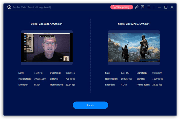 AnyRec Video Repair Screenshot