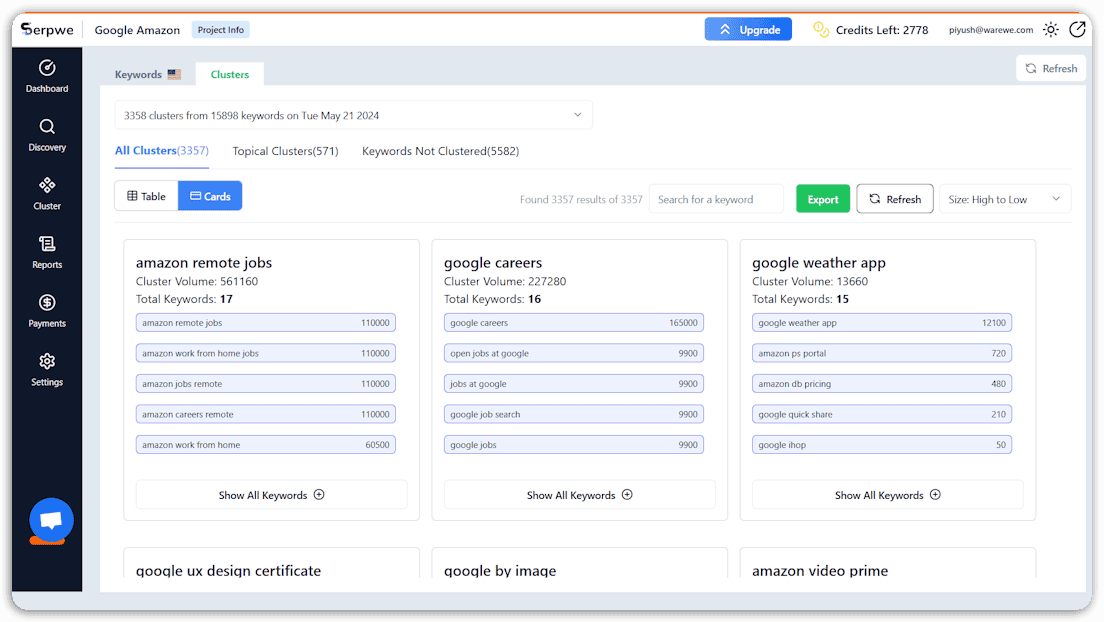 Serpwe Interface Screenshot