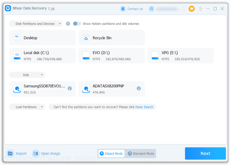 Bitwar Data Recovery Screenshot - Wizard Mode