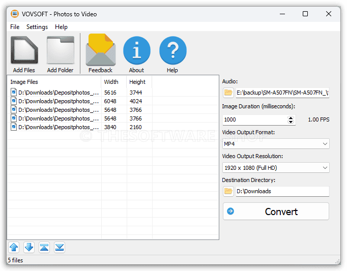 Vovsoft Photos to Video Screenshot