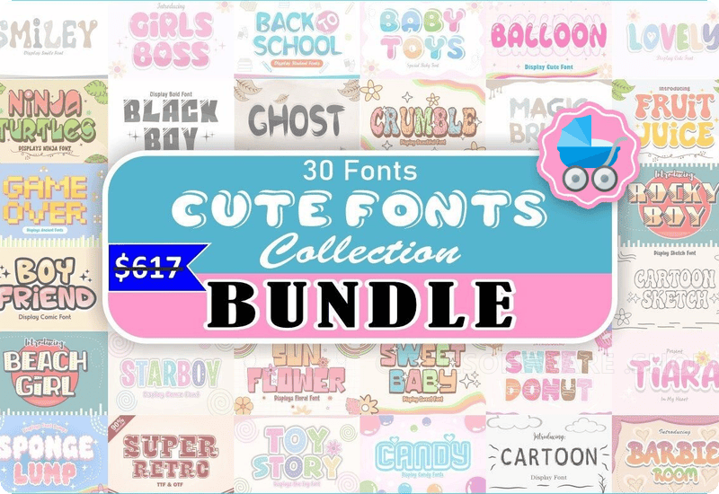 Cute Fonts Bundle Review Download Sale