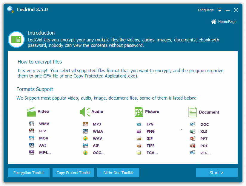 Gilisoft LockVid Review - Main Interface